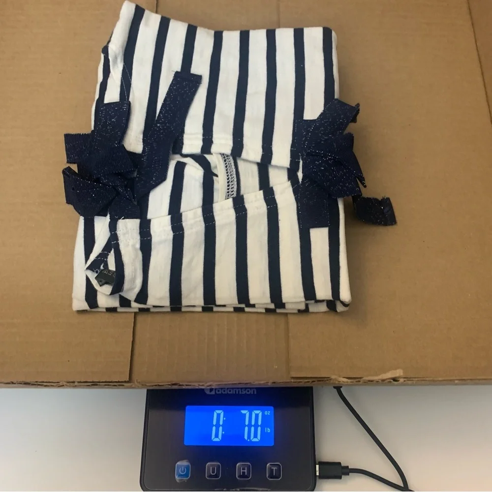 J Crew Woman S Nautical Classic Navy Stripes Preppy Old‎ Money 3/4 Sleeve Top